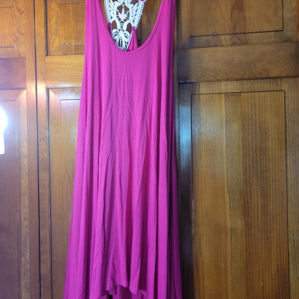 Emerald Racerback Dress with Lace detail
